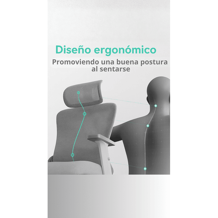 Silla de Escritorio - Oficina - Gamer Houston Gris 7