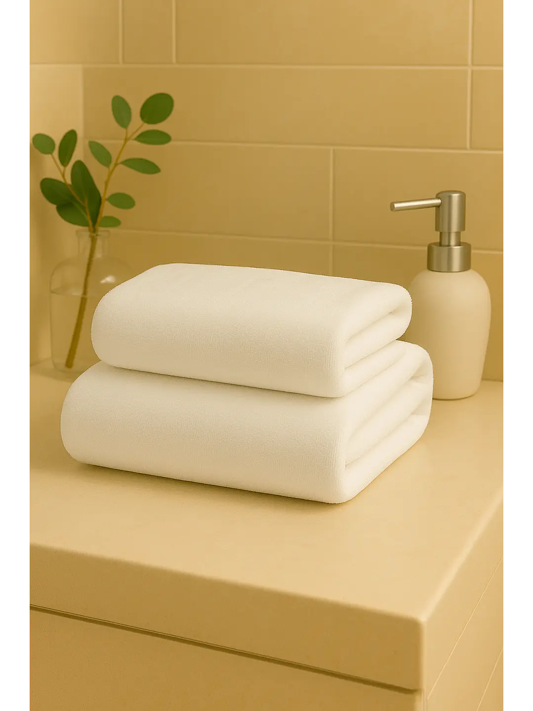 Pack 2 Toallas Blancas Microfibra 070x130 3