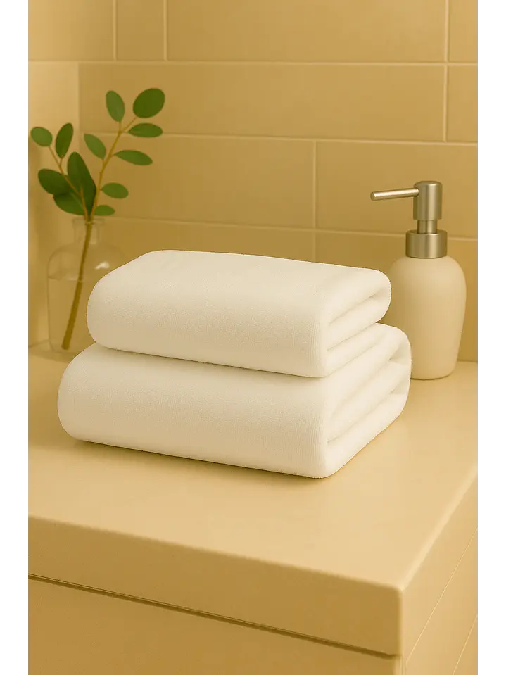 Pack 2 Toallas Blancas Microfibra 070x130 3