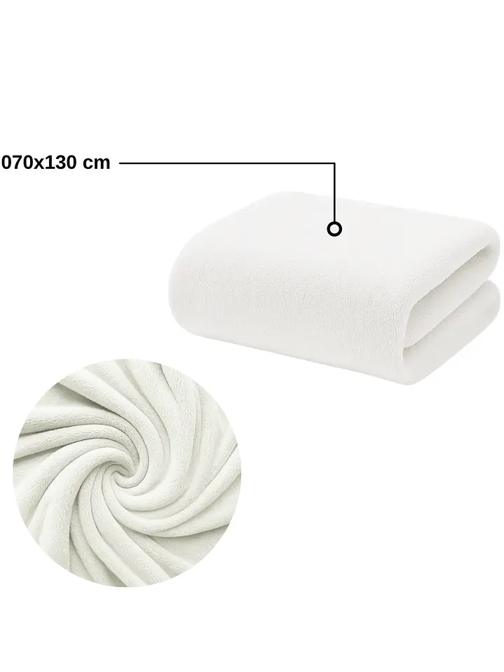 Pack 2 Toallas Blancas Microfibra 070x130 4