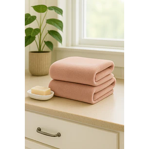 Pack 2 Toallas Rosa Microfibra 070x130