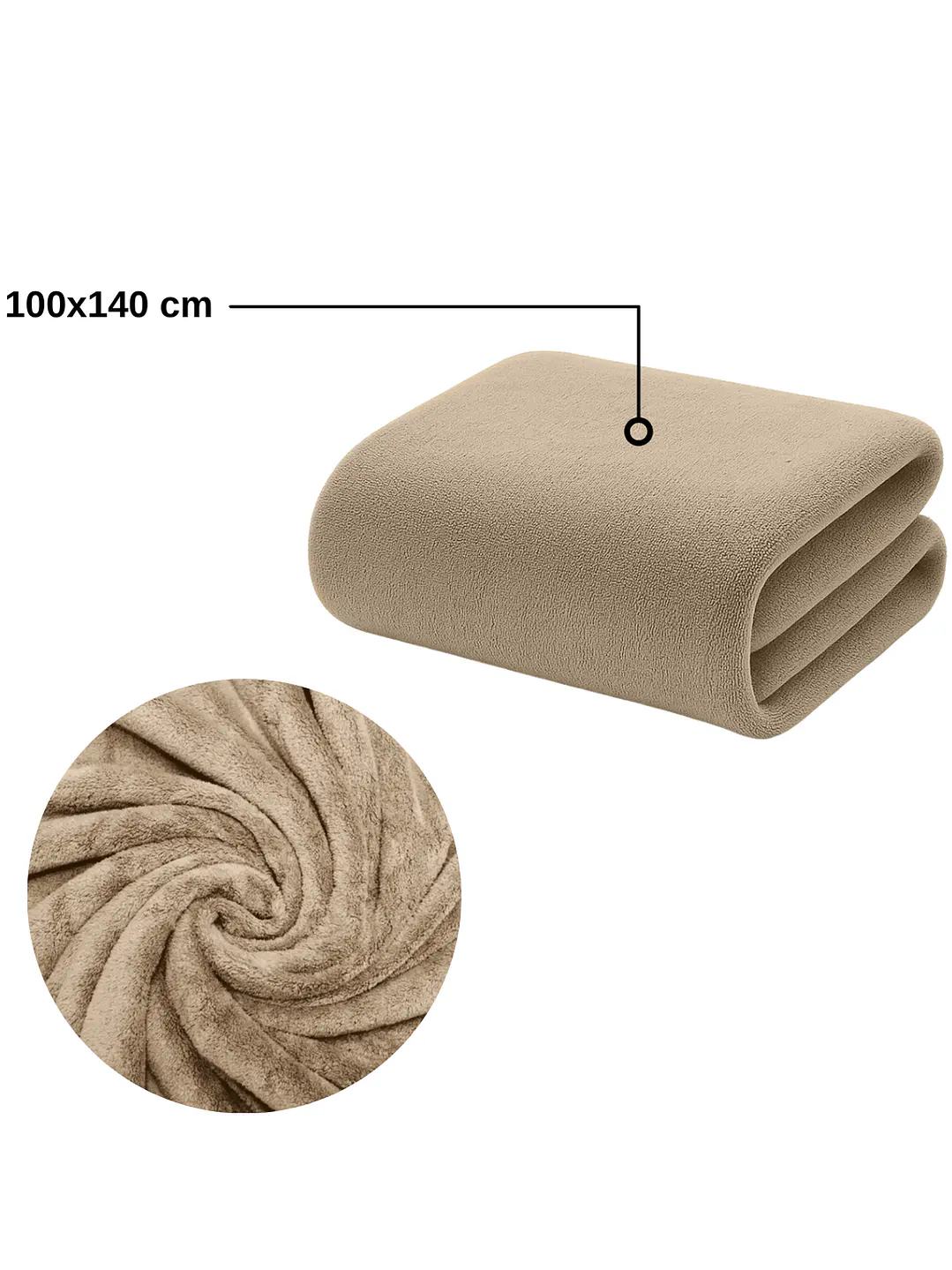 Pack 2 Toalla Taupe Microfibra 100x140 4