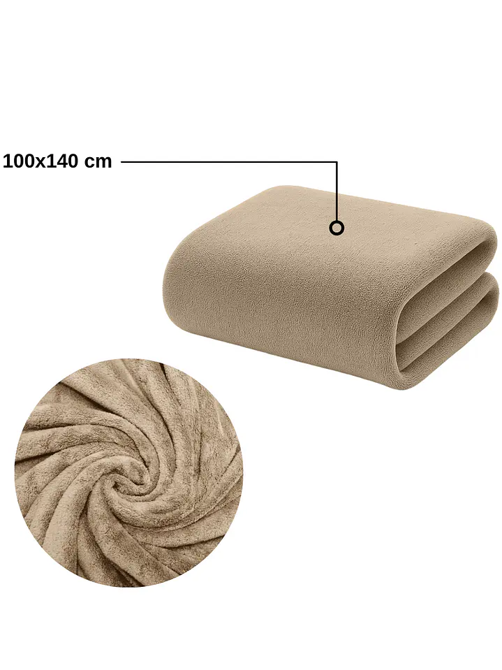 Pack 2 Toalla Taupe Microfibra 100x140 4