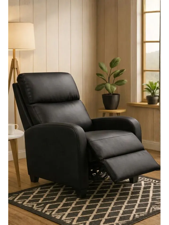 Sillon Reclinable Berger Holanda PU Negro 1