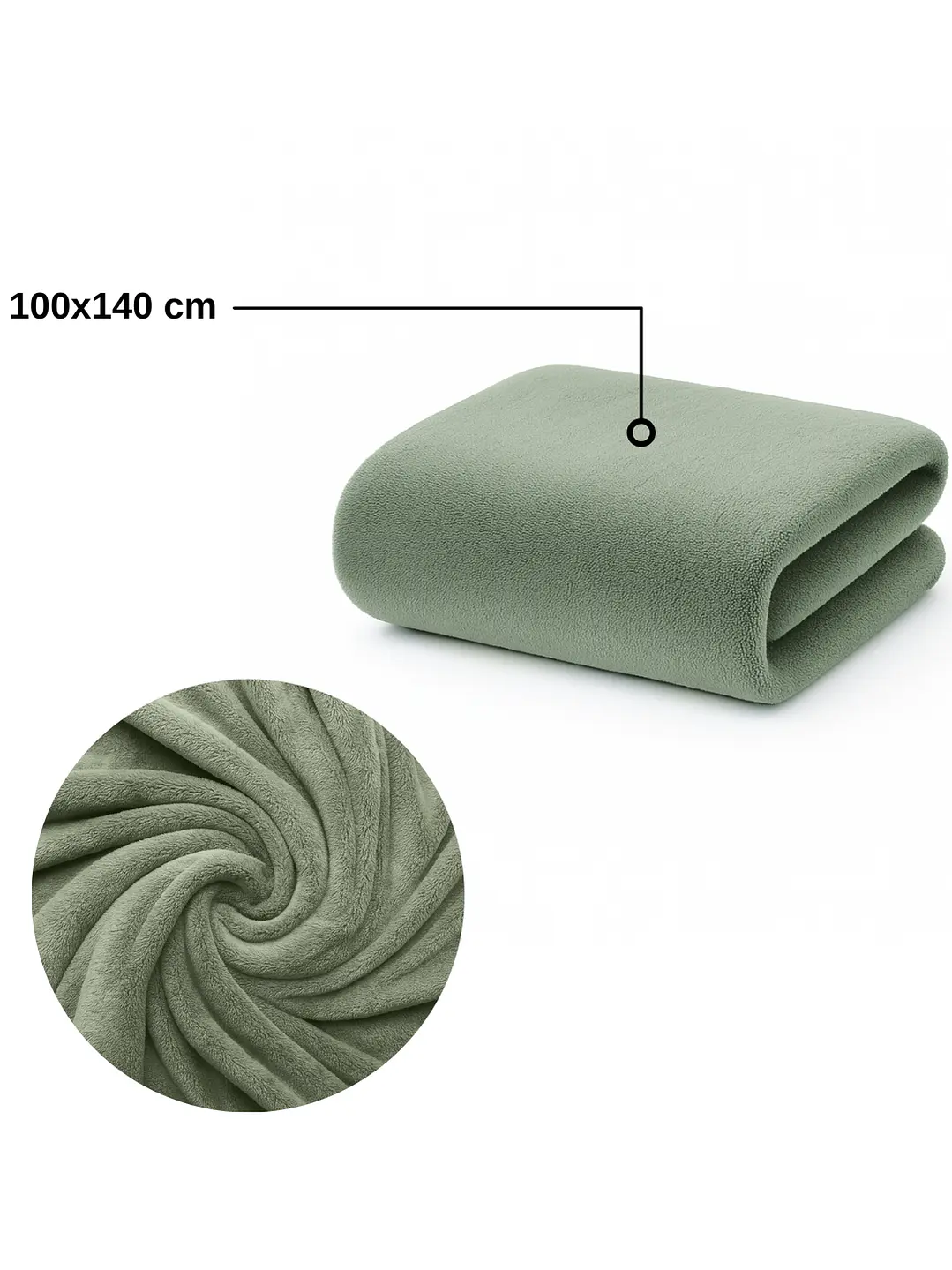 Toalla Verde Microfibra 100x140 4