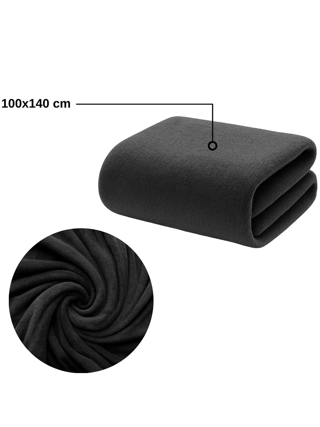 Toalla Negra Microfibra 100x140 4