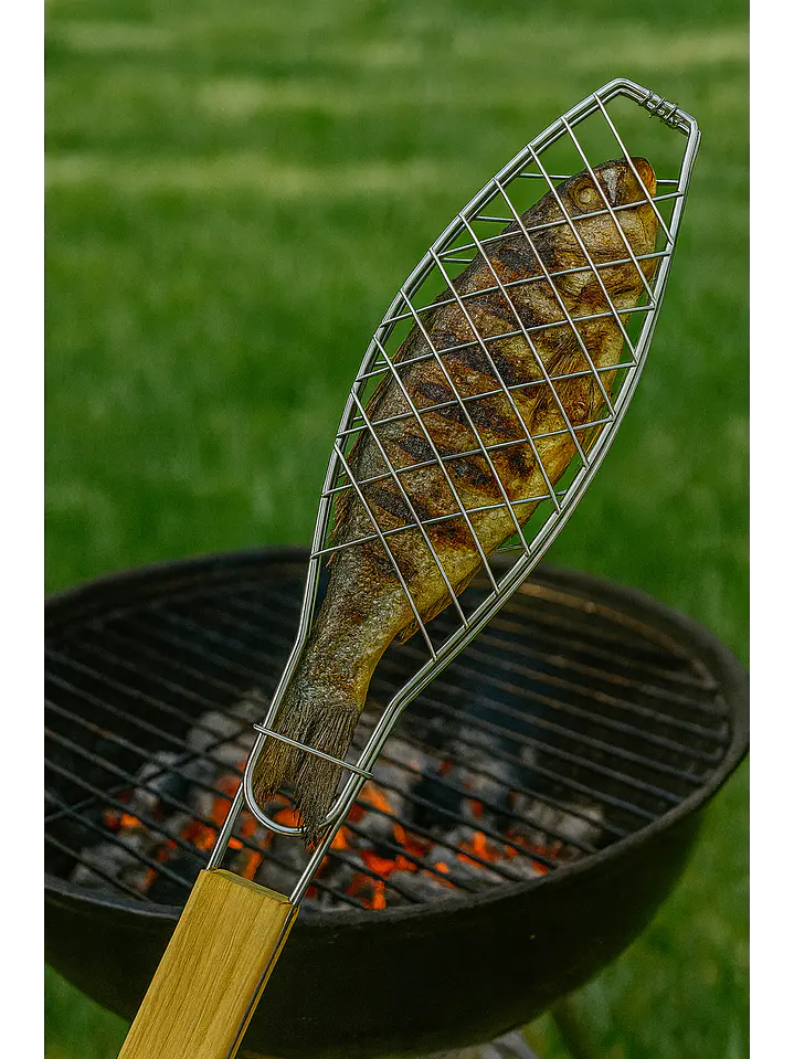 Rejilla Para Asar Vegetales Y Pescado Xl Madera 2