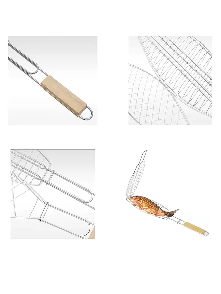 Rejilla Para Asar Vegetales Y Pescado Xl Madera 5