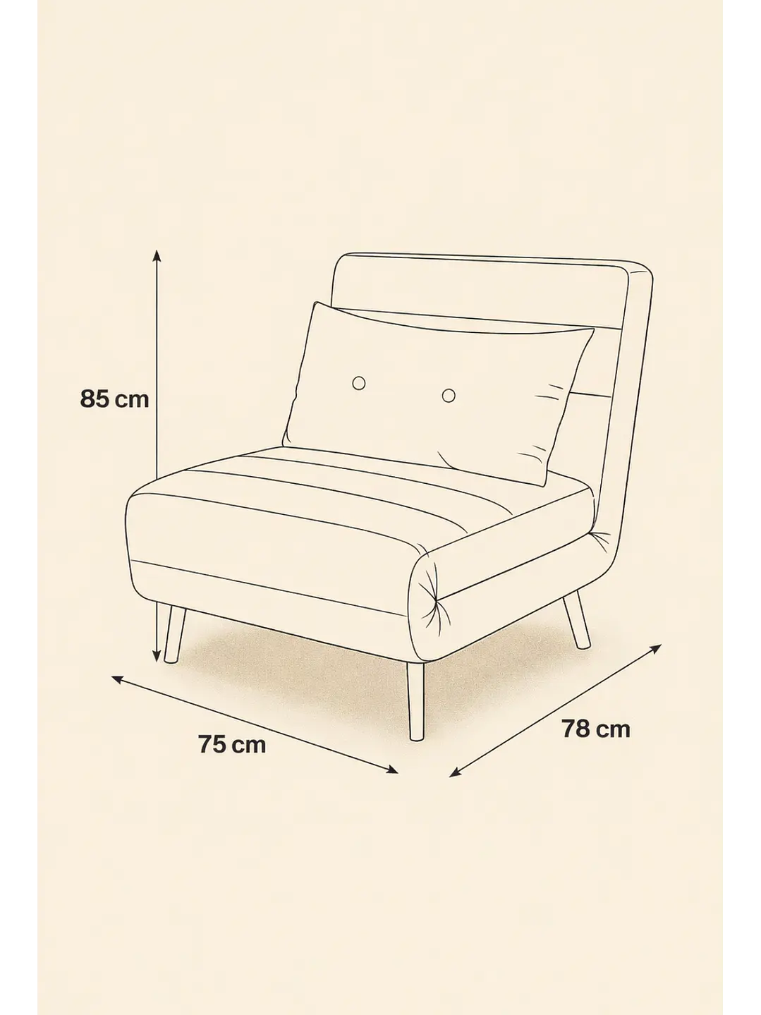 Sillon Sofa Cama Plegable Libano Gris 5