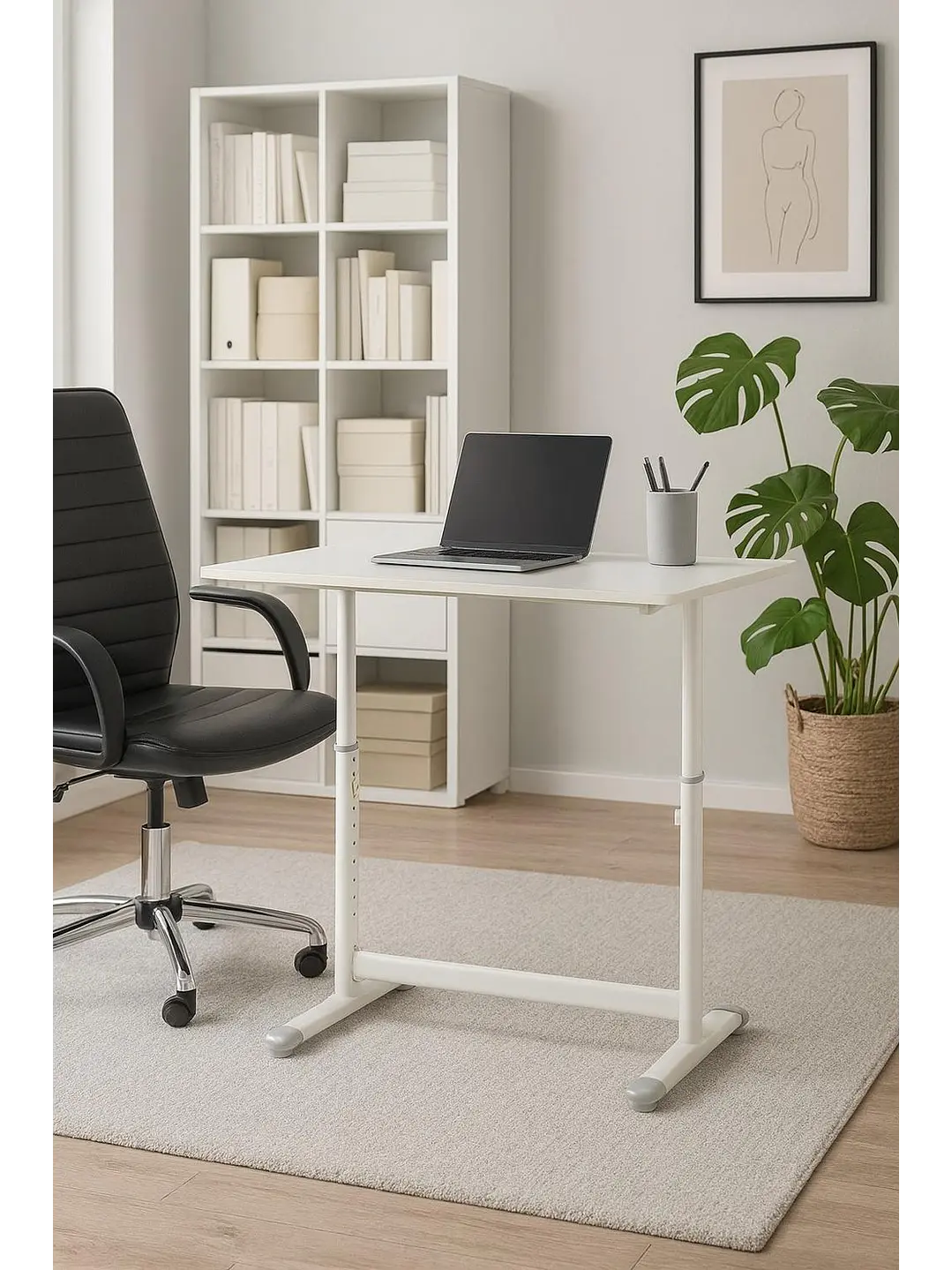 Escritorio con Altura Ajustable 120x60x63-86cm Funcional Toledo Blanco 1