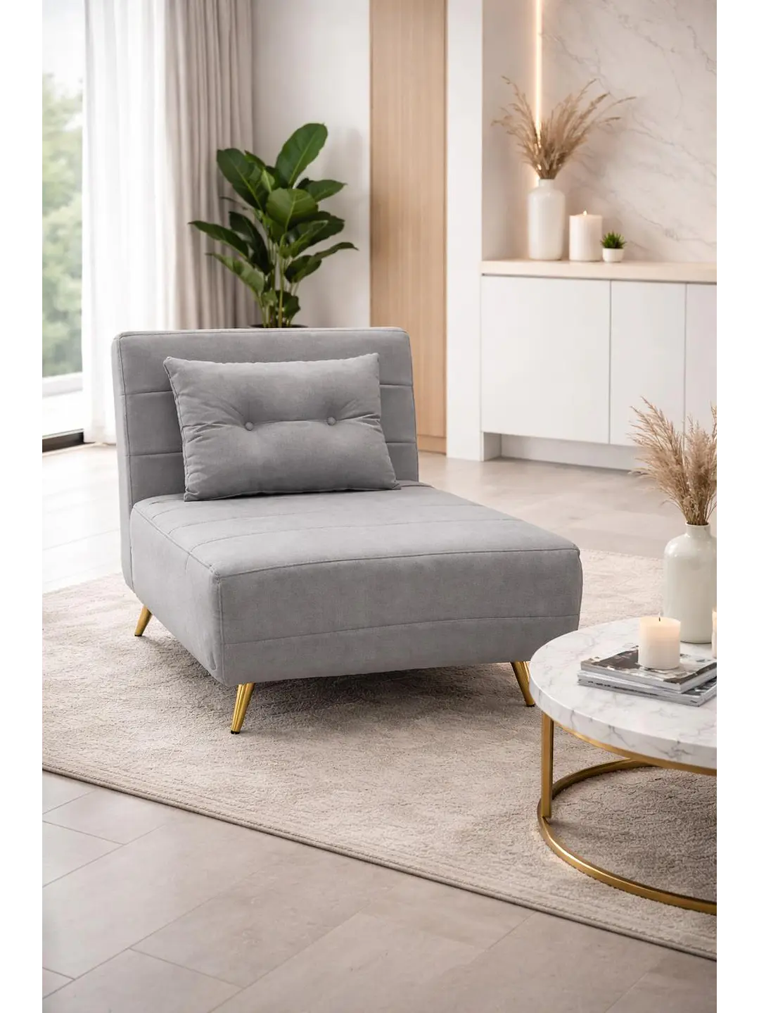 Sillon Sofa Cama Plegable Libano Gris 1