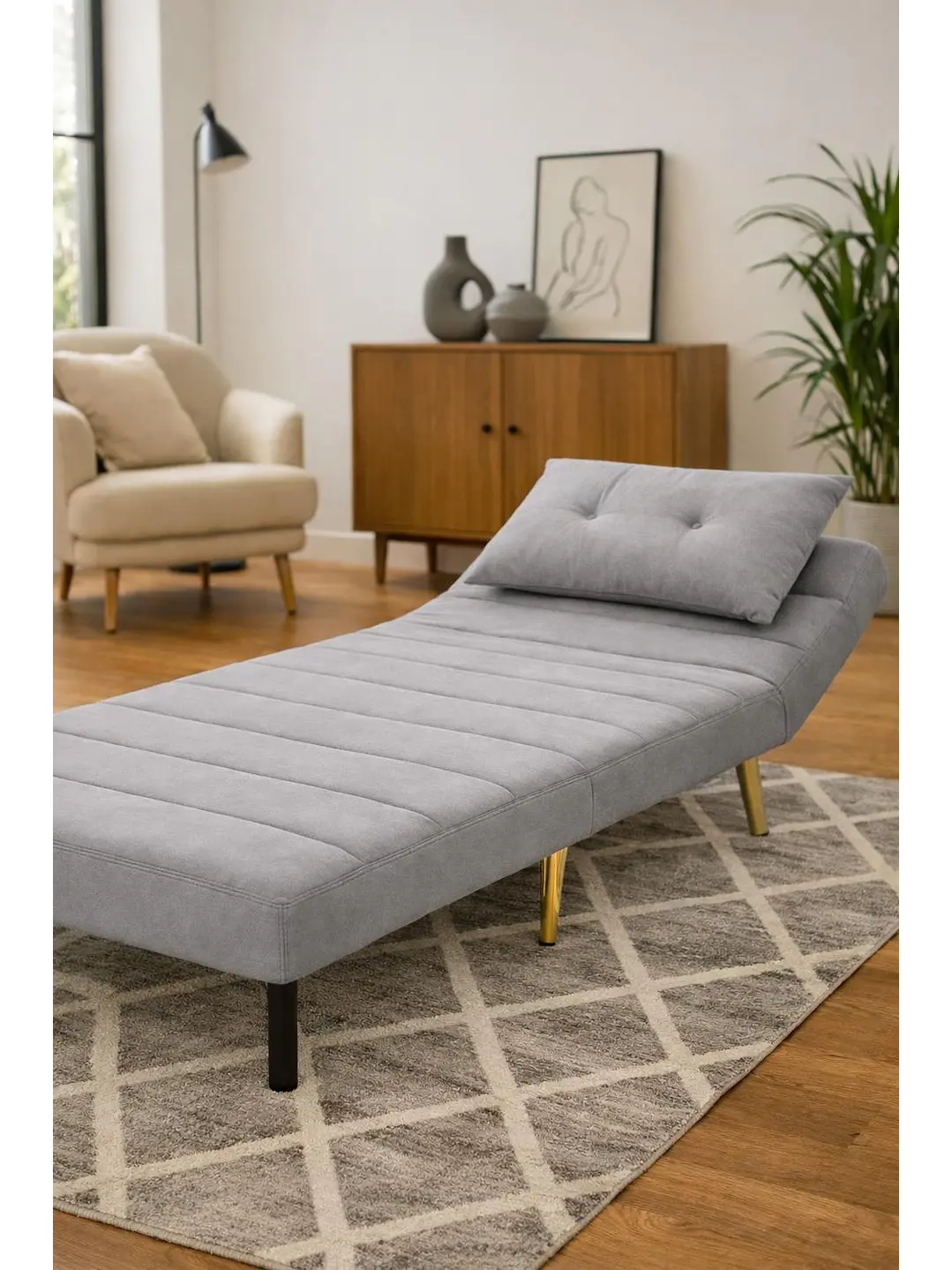 Sillon Sofa Cama Plegable Libano Gris 4