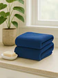 Pack 2 Toallas Azul Microfibra 070x130 - Miniatura 1
