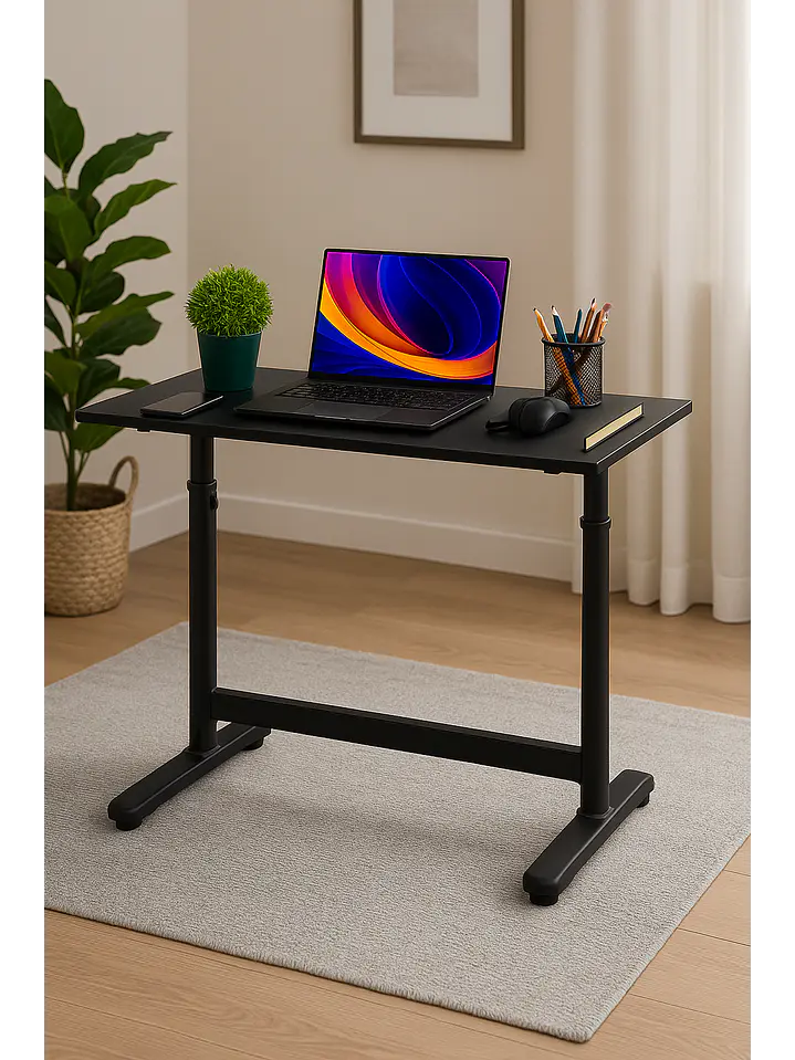 Escritorio con Altura Ajustable 120x60x63-86cm Funcional Toledo Negro 1