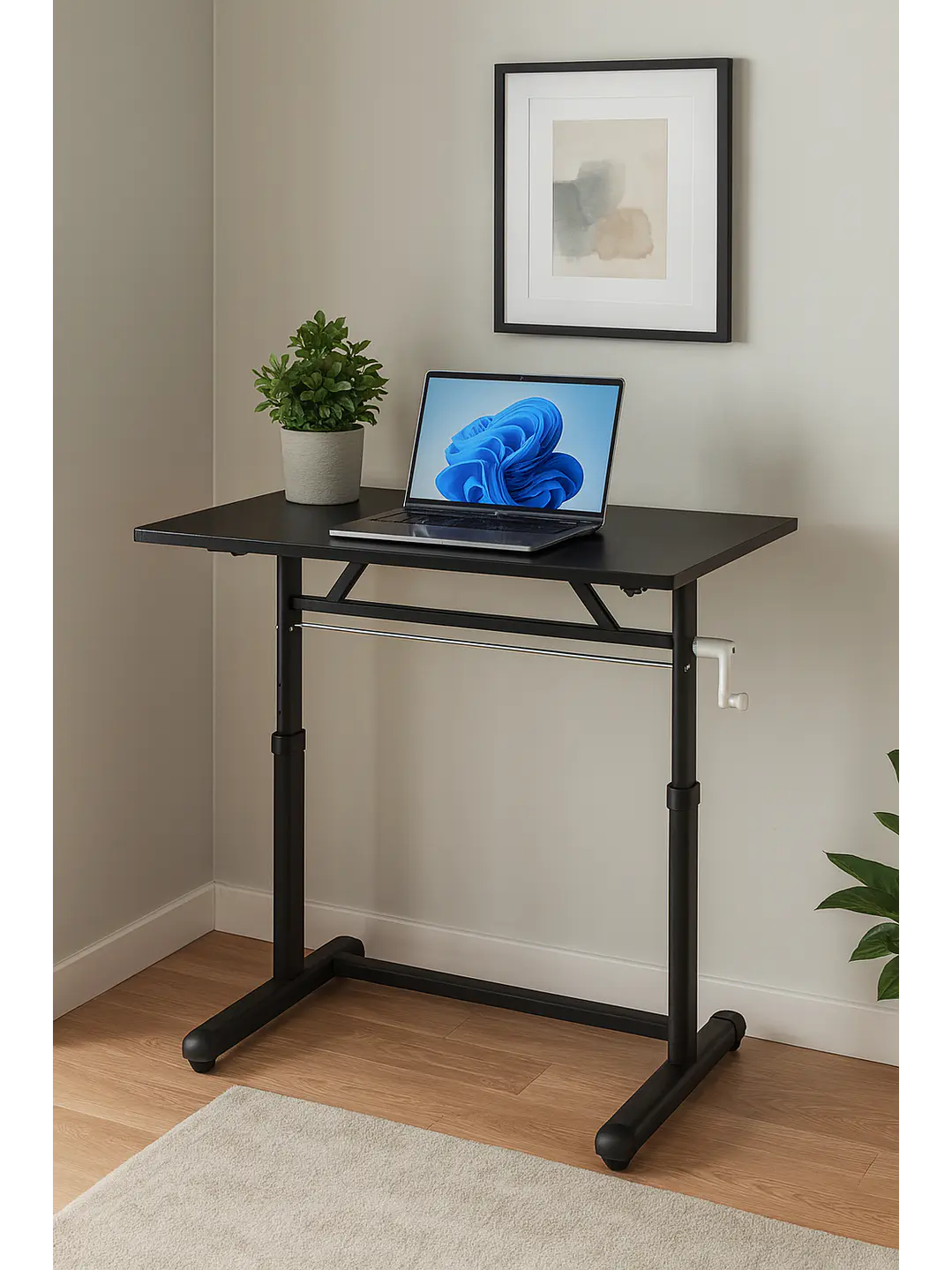 Escritorio con Altura Ajustable 100x60x63-86cm Funcional Tenerife Negro 1