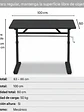 Escritorio con Altura Ajustable 100x60x63-86cm Funcional Tenerife Negro - Miniatura 4