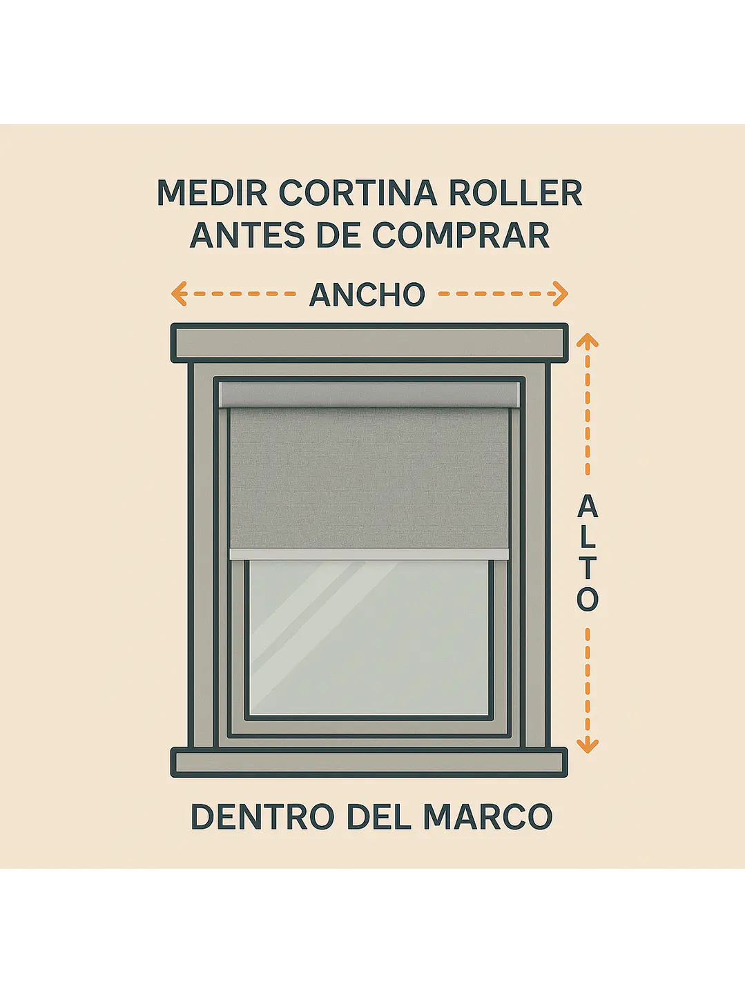 Cortina Roller Blackout Beige 080x200 8