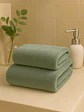 Pack 2 Toalla Verde Microfibra 100x140 - Miniatura 3