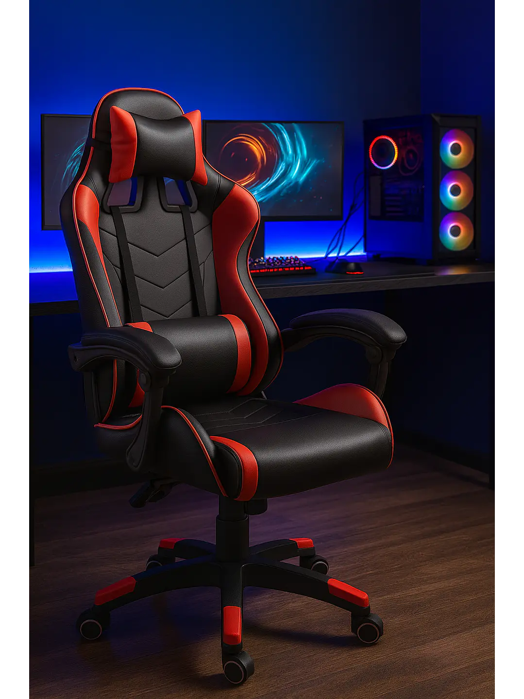 Silla Gamer de Escritorio Reclinable Color Roja 1