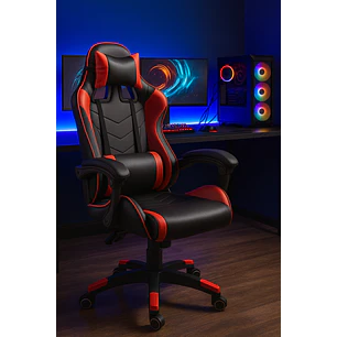 Silla Gamer de Escritorio Reclinable Color Roja