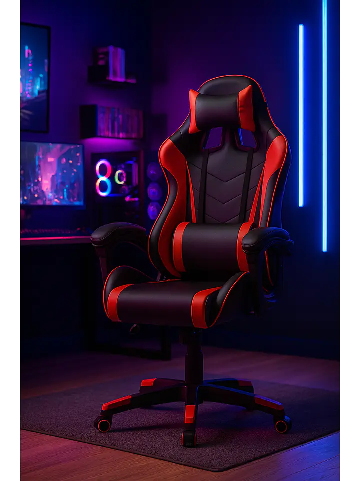 Silla Gamer de Escritorio Reclinable Color Roja 2