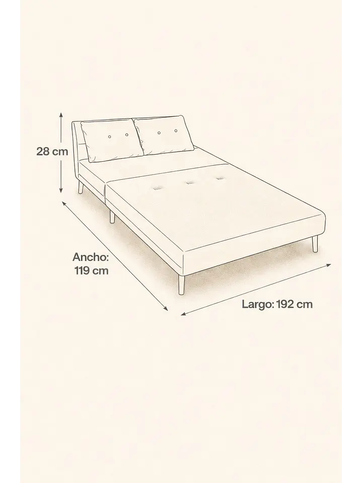 Sillon Doble Sofa Cama Plegable Beirut Gris 7
