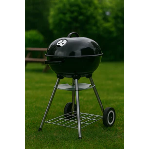 Parrilla A Carbon Encina Con Ruedas