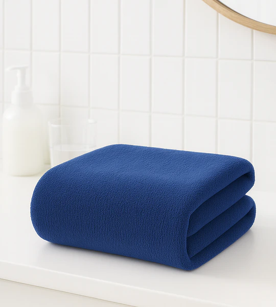 Toalla azul microfibra 100x140