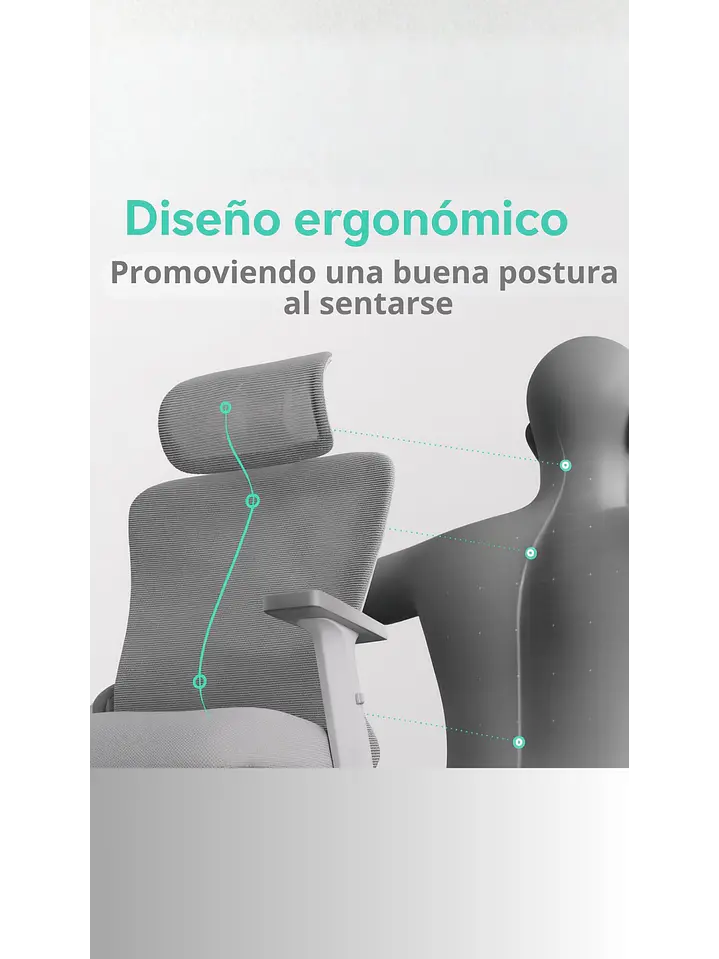 Silla de Escritorio - Oficina - Gamer Houston Gris 7