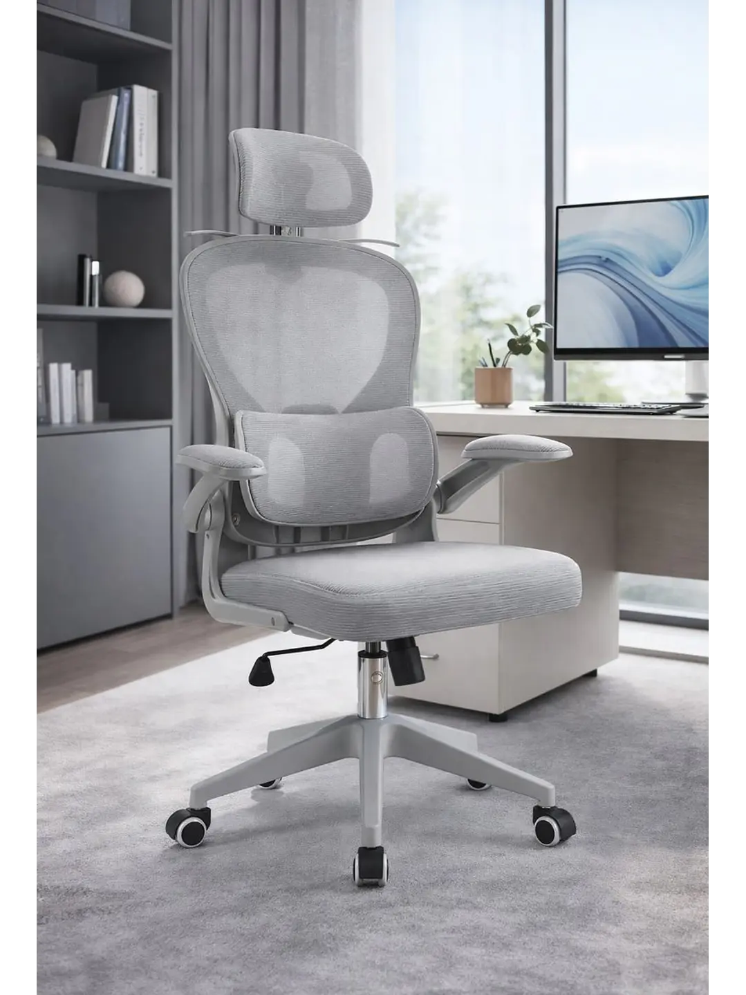Silla Ergonomica de Oficina para Escritorio Boise Gris 1