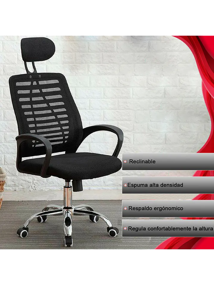 Silla Oficina O Escritorio Respaldo Ergonómico Cabecera Milan 6