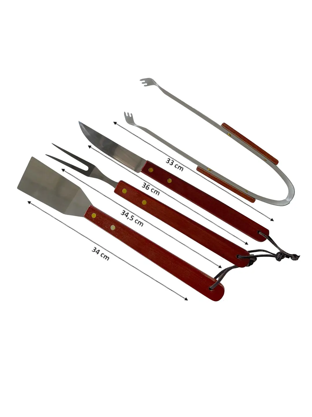Set Parrillero De 4 Utensilios Para Barbarcoa 6