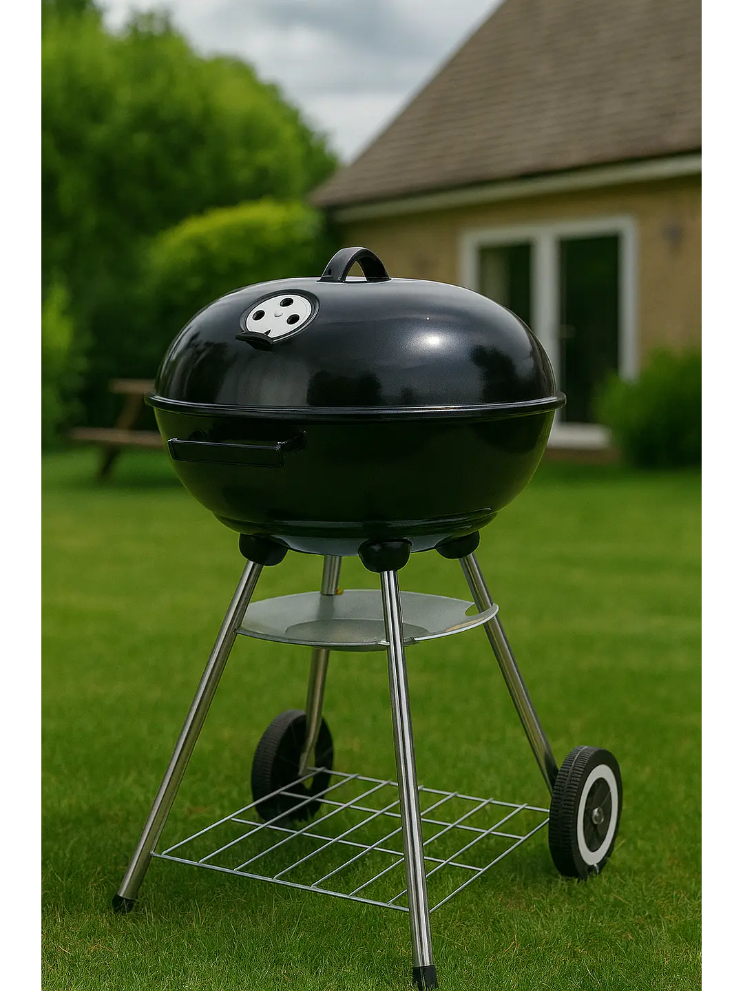 Parrilla A Carbon Encina Con Ruedas 3