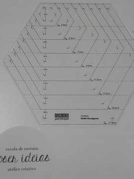 Régua Multi-hexágono (2cm a 17,5cm)