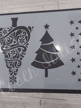 Stencil Árvores de Natal