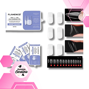 SOFT GEL FLAMENCO SHORT SQUARE 120 PCS