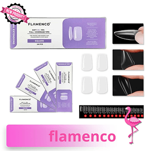 SOFT GEL FLAMENCO SQUARE MATTE 240 PCS