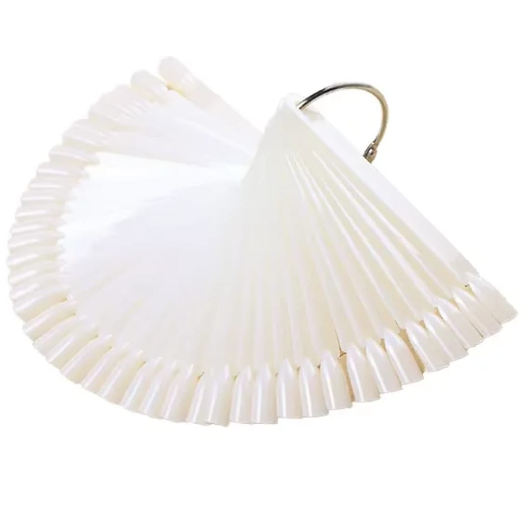 MUESTRARIO CON ARGOLLA PUNTA CUADRADA BLANCO HUESO  1