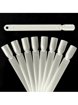 MUESTRARIO CON ARGOLLA PUNTA CUADRADA BLANCO HUESO 