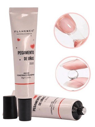 PEGAMENTO PARA UÑAS SOFT GEL FLAMENCO SOLIDO 30G