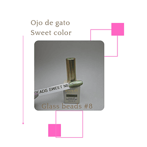 esmalte ojo de gato sweet color glass beads 8