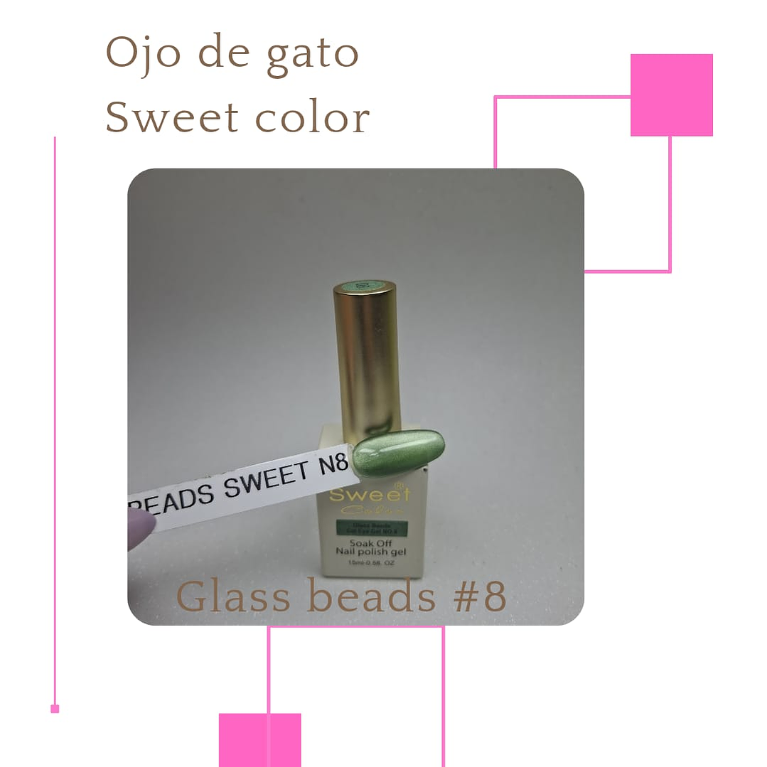 esmalte ojo de gato sweet color glass beads 8 1