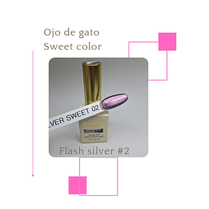 esmalte ojo de gato weet coloor flash silver 2
