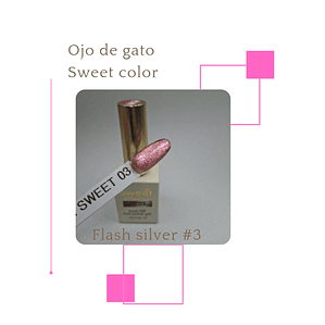 esmalte ojo de gato sweet color flash silver 3