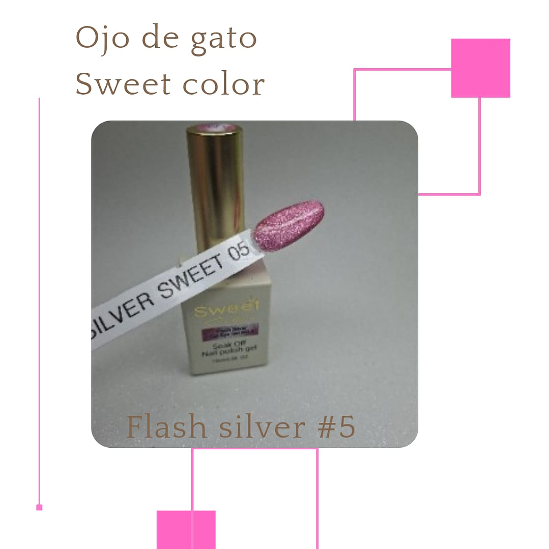 esmaltes ojo e gato ssweet color flash silver 5 1
