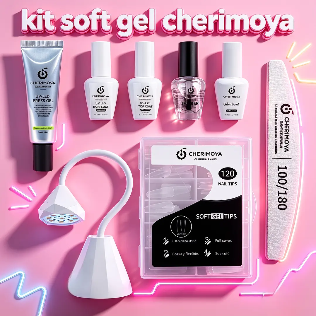kit para uñas soft gel cherimoya  1