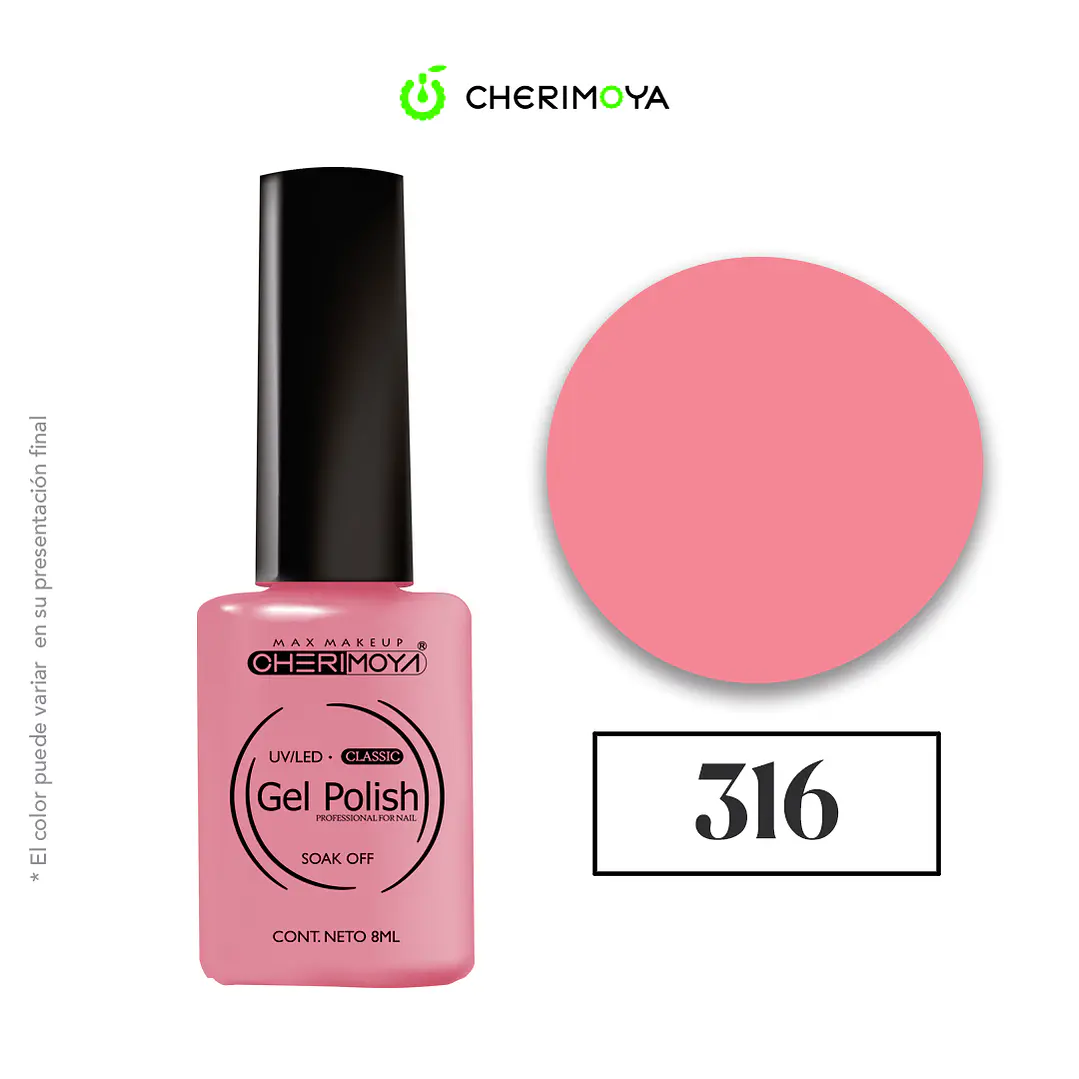 Esmalte cherimoya 316 8ml UV/LED 1