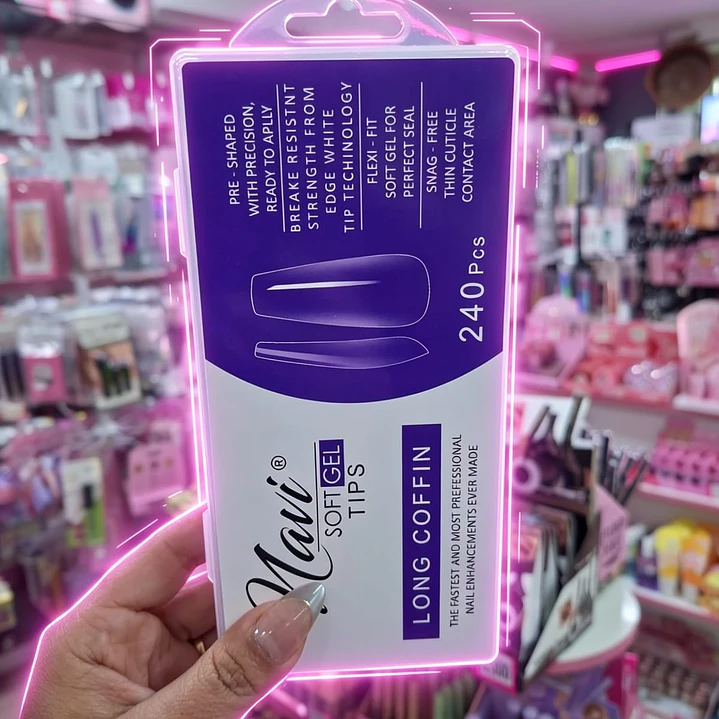 Tips soft gel Navi Long Coffin  240pcs 1