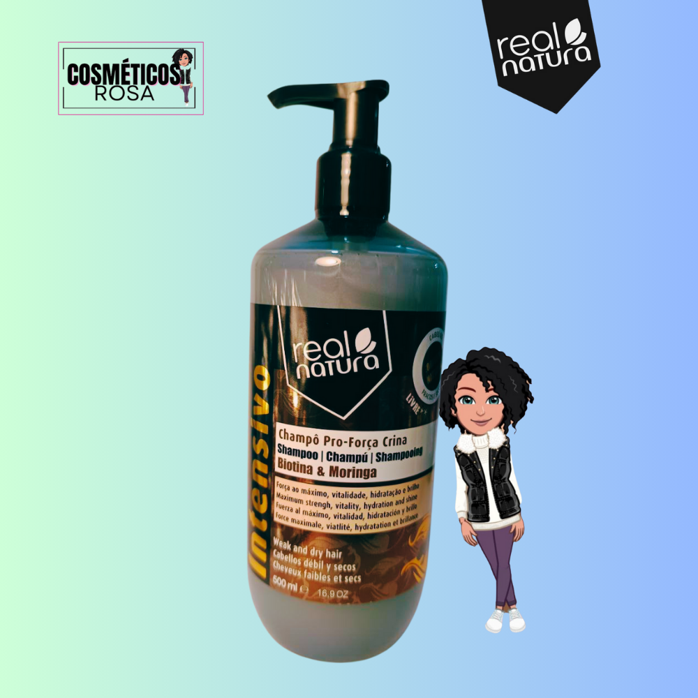 💚Real Natura Champô Sem Sal Pro-Força Crina 500ml