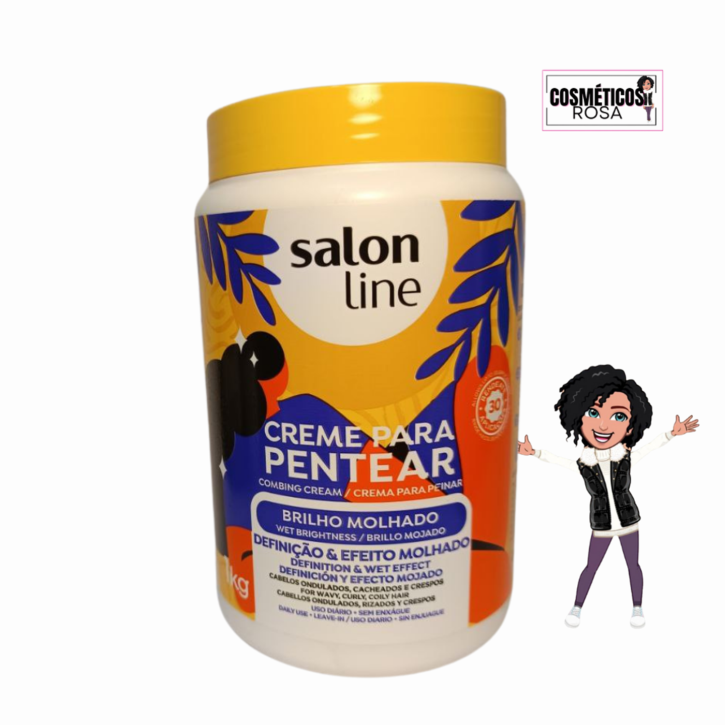 Salon Line Creme Para Pentear Brilho Molhado - 1kg